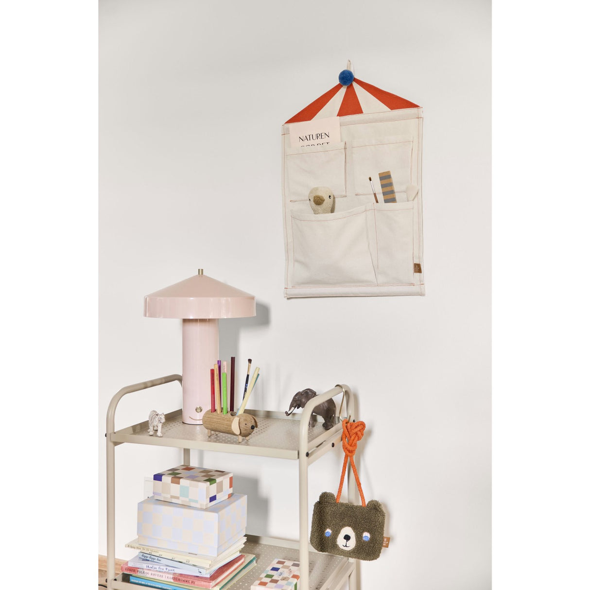 OYOY Clay/Red Circus Wall Storage 1