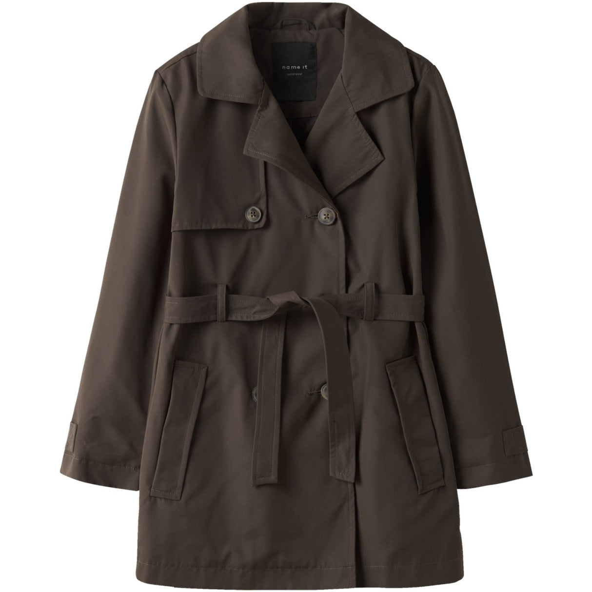 Name It Chocolate Brown Nkfmadelin Trench Coat Noos