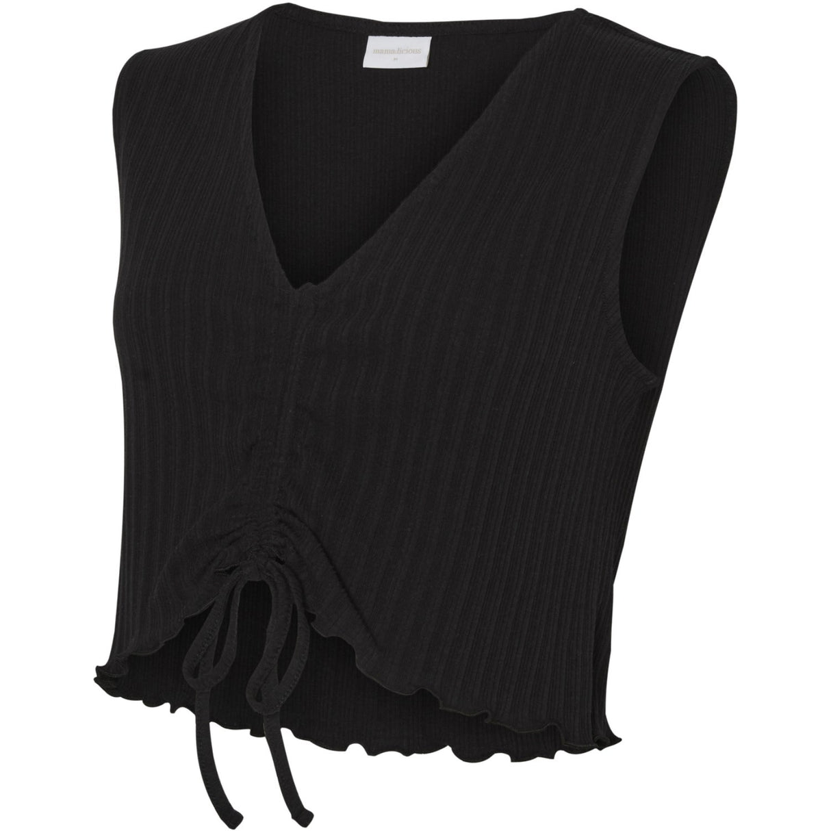 Mama;licious Black Mlhatha Sl Crop Jrs Top