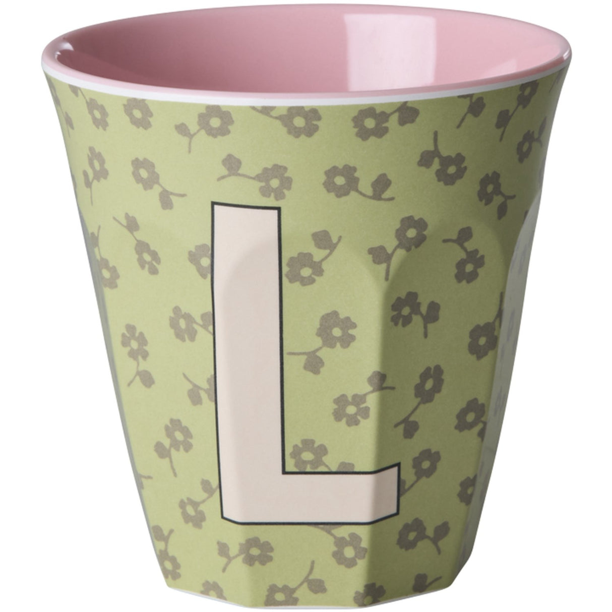 Rice Flowers Medium Melamine Cup With The Letter L