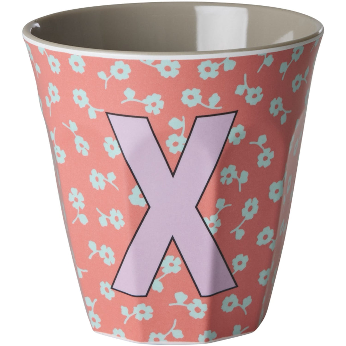Rice Flowers Medium Melamine Cup With The Letter X