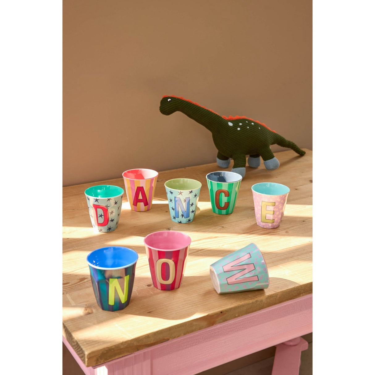 Rice Flowers Medium Melamine Cup With The Letter D