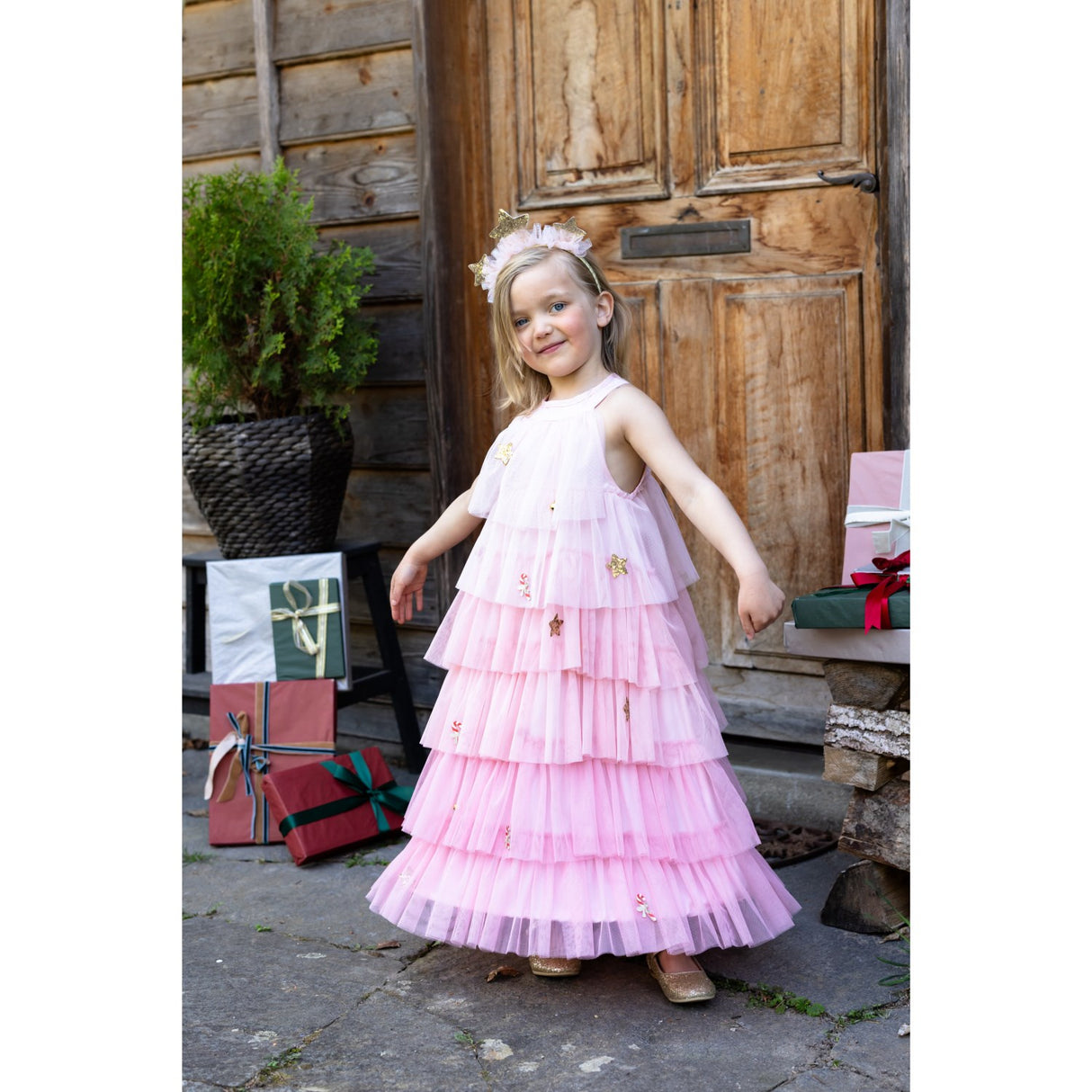 Great Pretenders Christmas Tree Dress With Headband, Blush