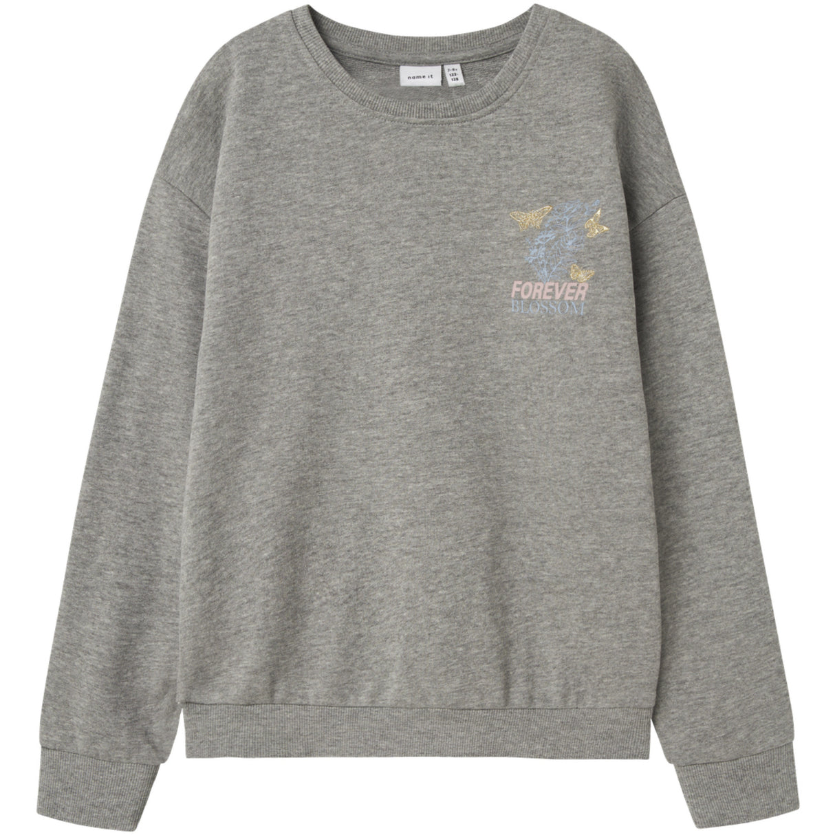 Name It Light Grey Melange Nkflotte Nreg Sweat Unb