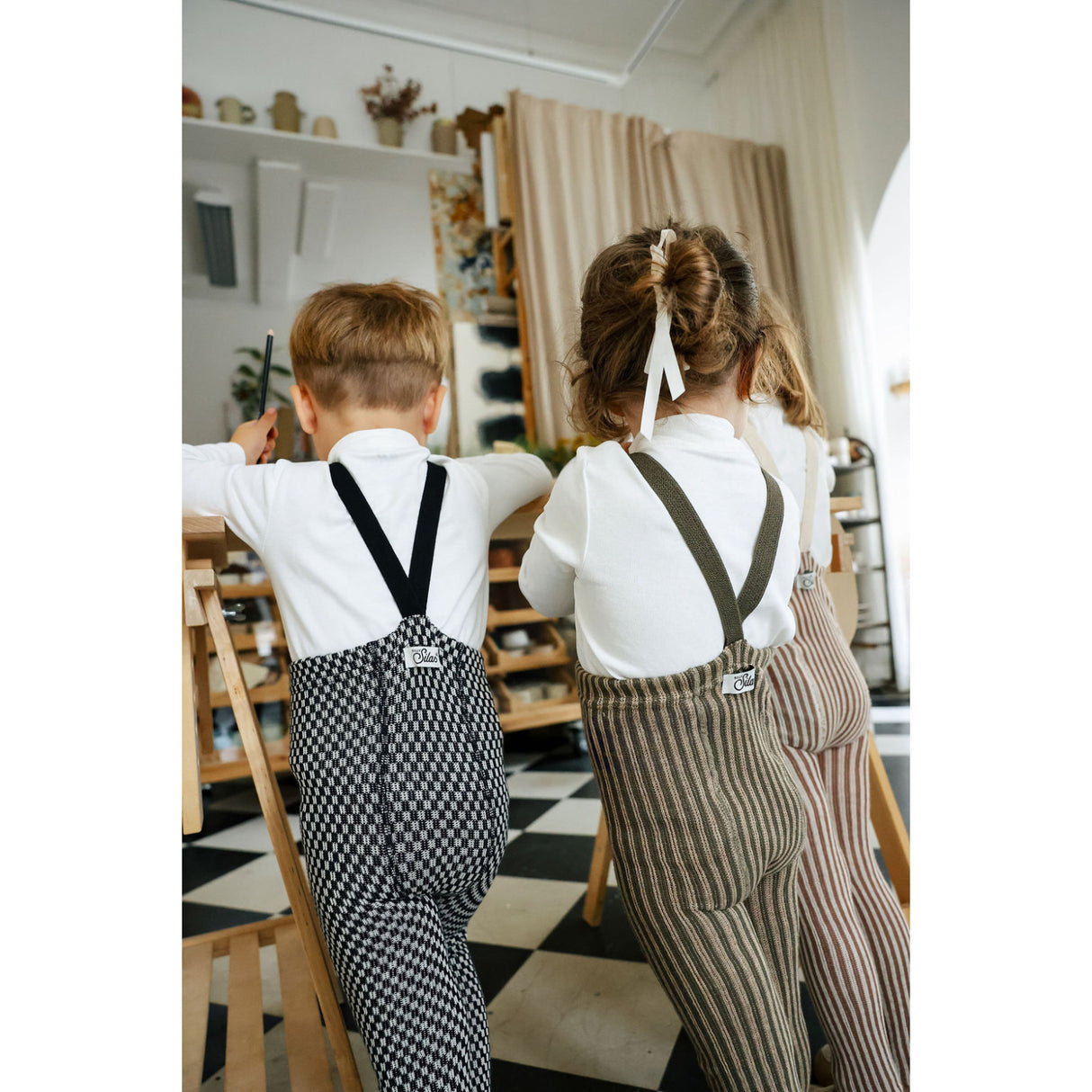 Silly Silas Black X White Checked Special Footless Tights