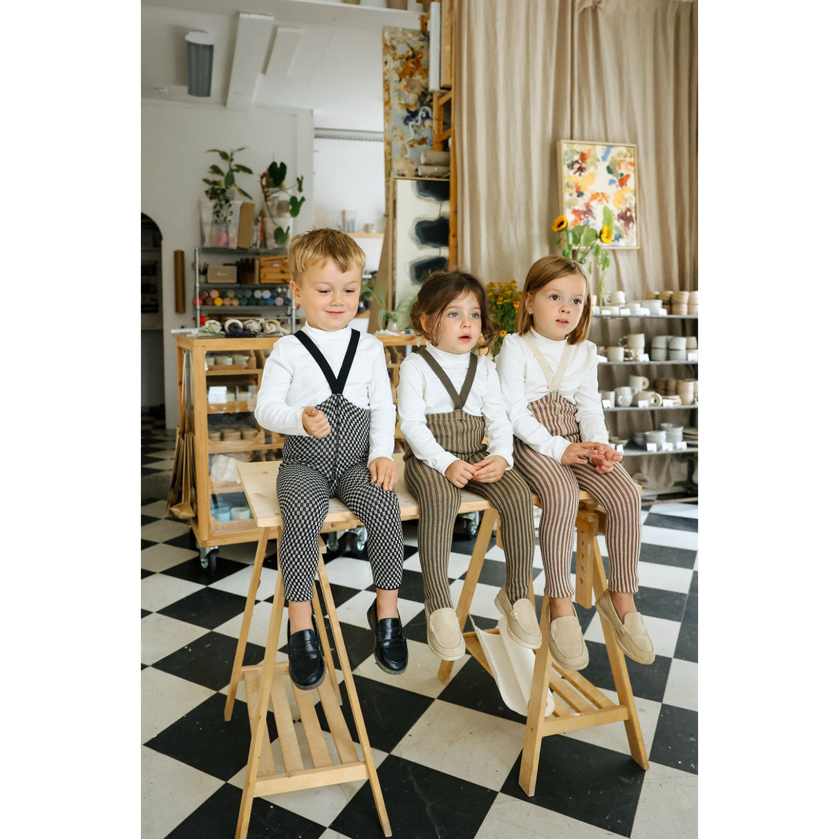 Silly Silas Black X White Checked Special Footless Tights