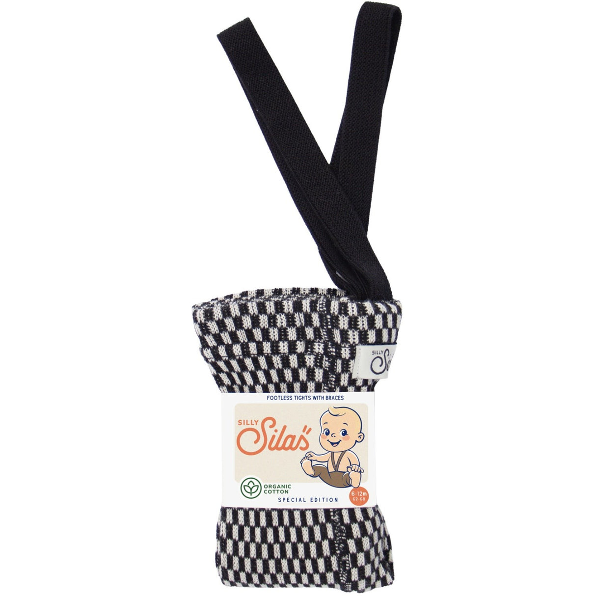 Silly Silas Black X White Checked Special Footless Tights