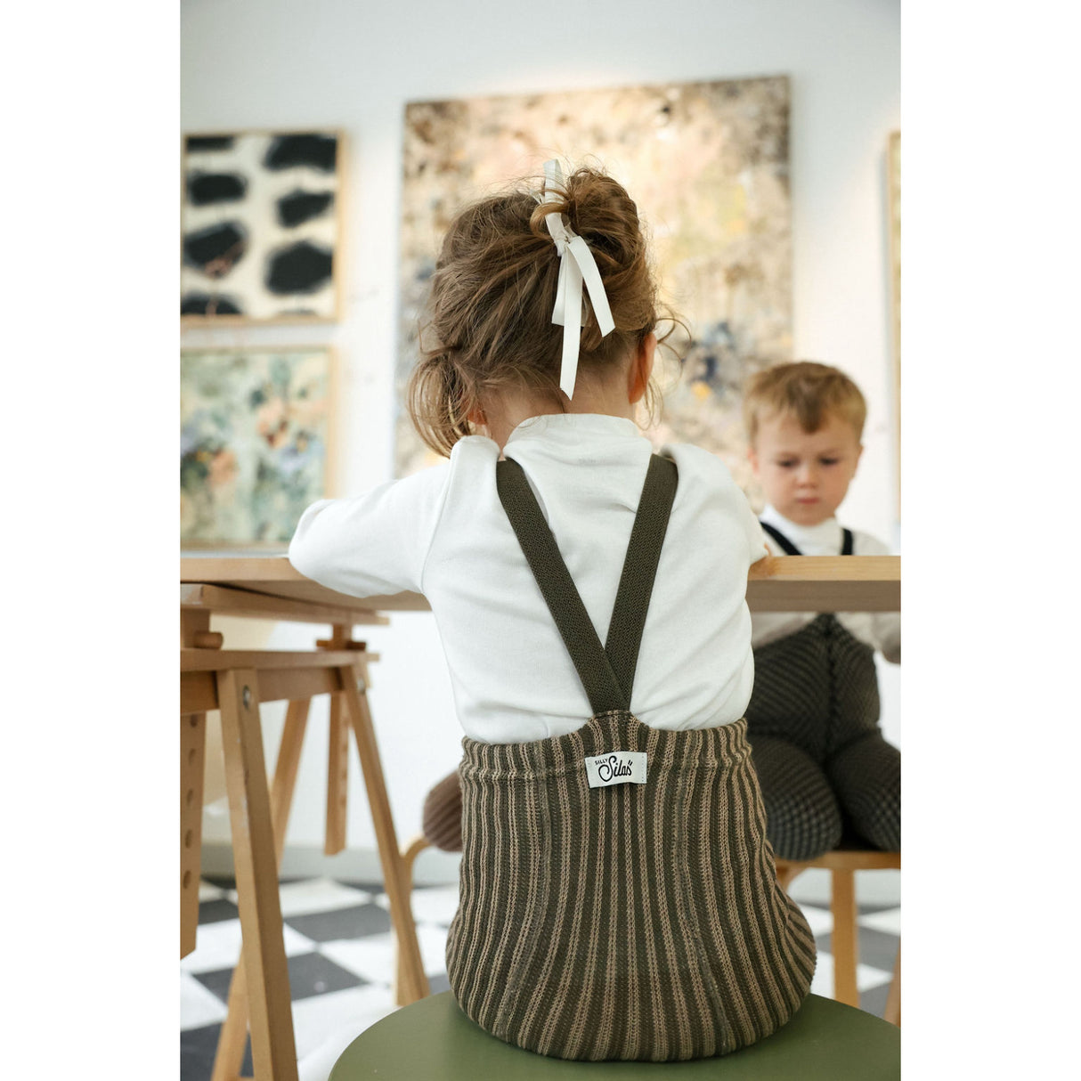 Silly Silas Seaweed Brown X Peanut Striped Special Footed Tights