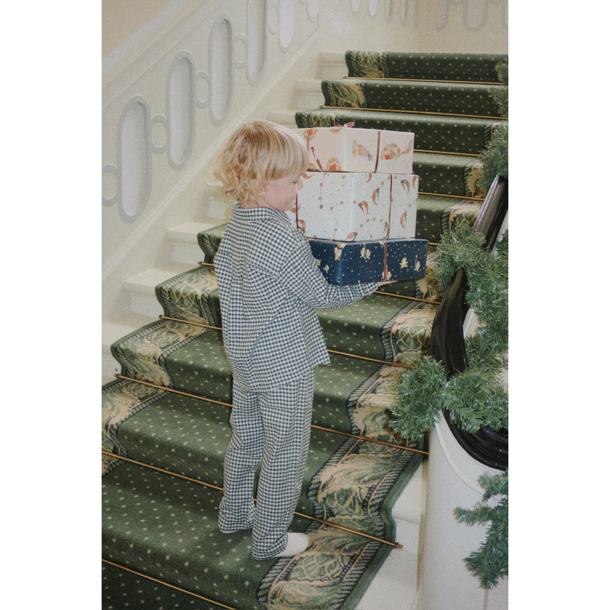 Konges Sløjd Green Check Foret Pants Gots