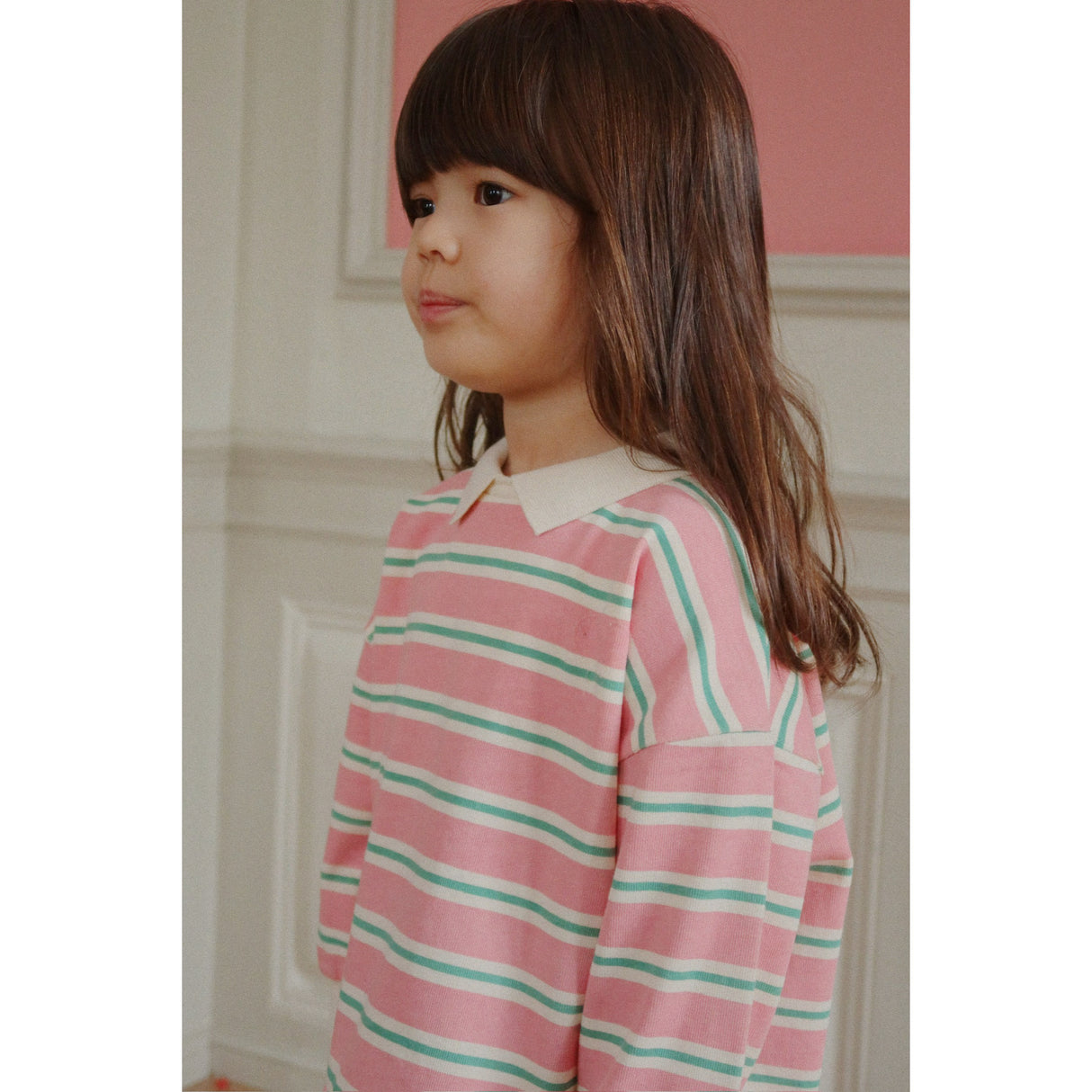 Konges Sløjd Blush Bound Stripe Spotty Ls Polo Gots