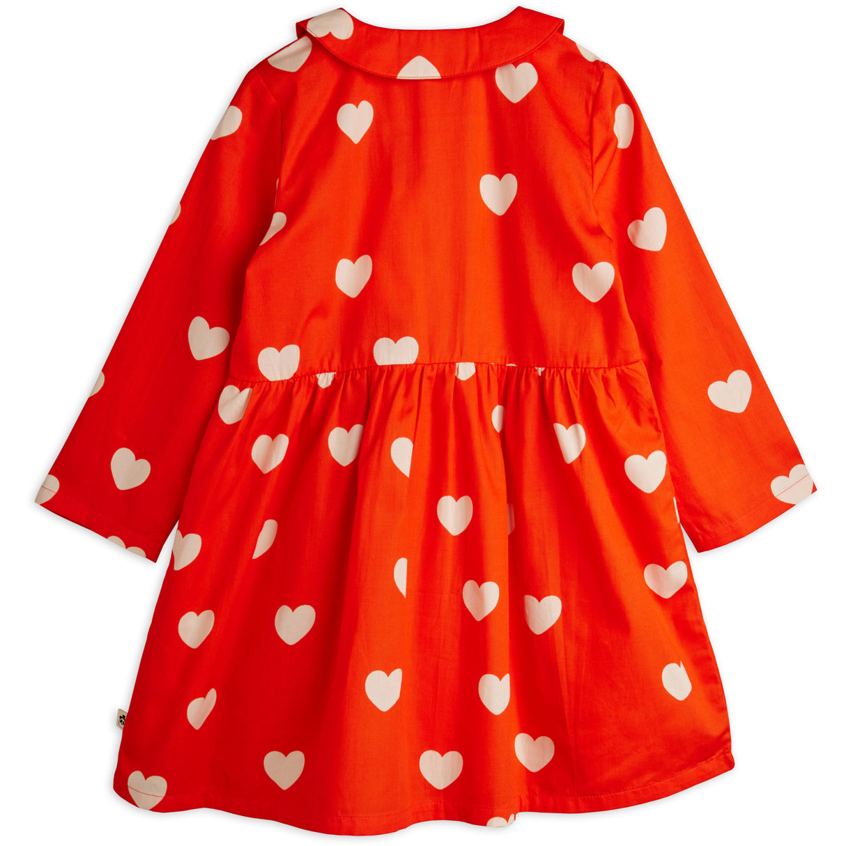 Mini Rodini Red Hearts AOP Woven Ls Dress