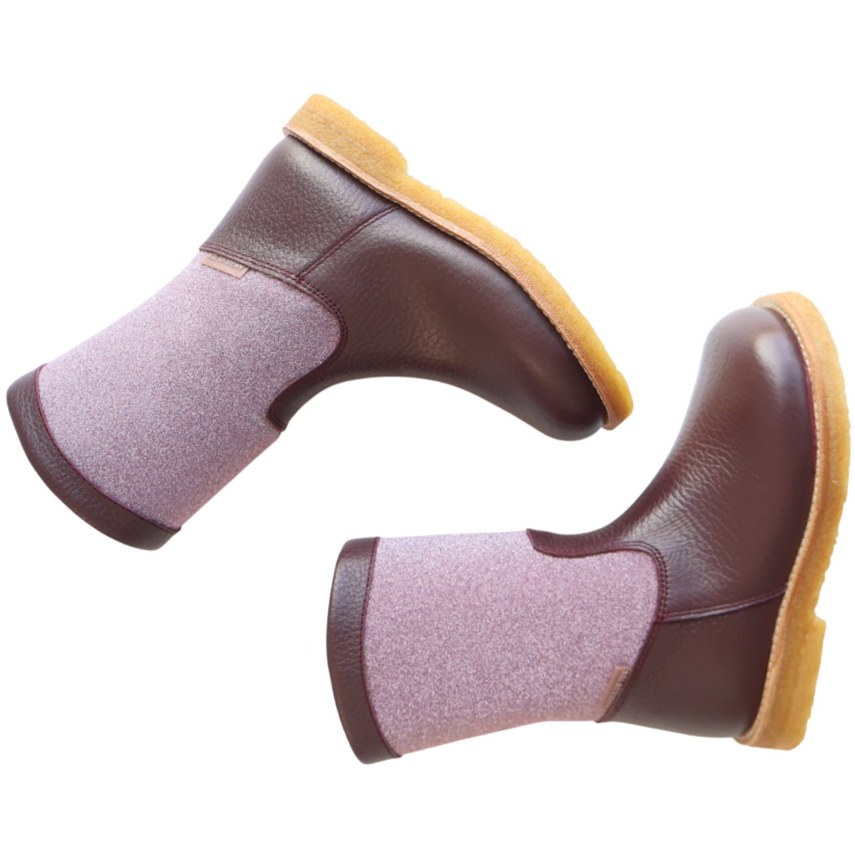 Angulus Aubergine/Aubergine Glitter TEX Glitter Boot with Glitter and Zipper