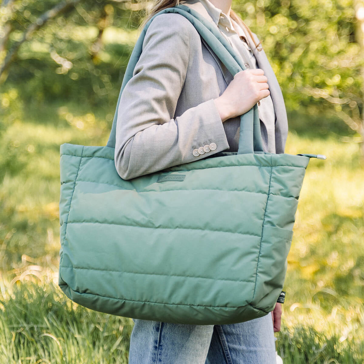 DonebyDeer Green Quilted Changing Tote Bag