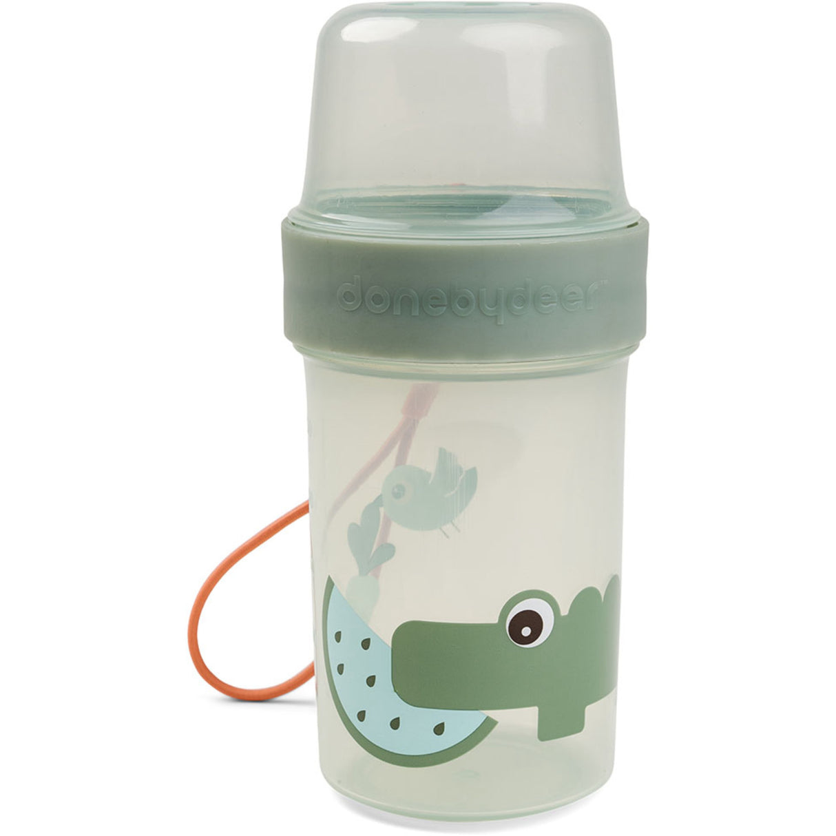 DonebyDeer Green To Go 2-Way Snack Container L Croco