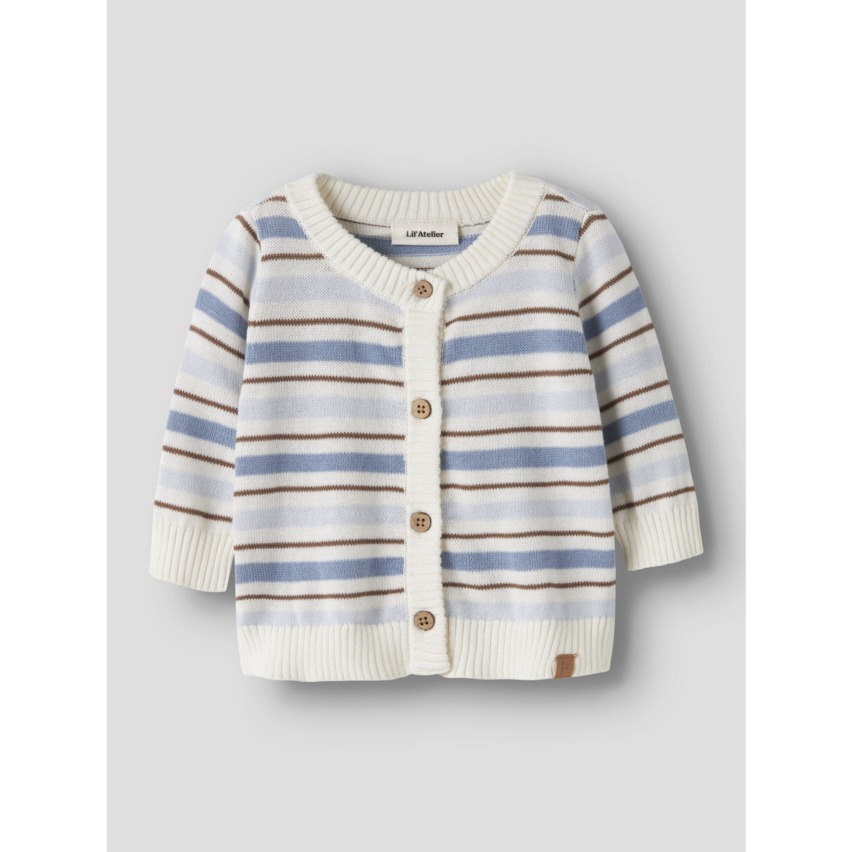 Lil'Atelier Coconut Milk Dusty Blue Nbmhito Ls Knit Card Lil