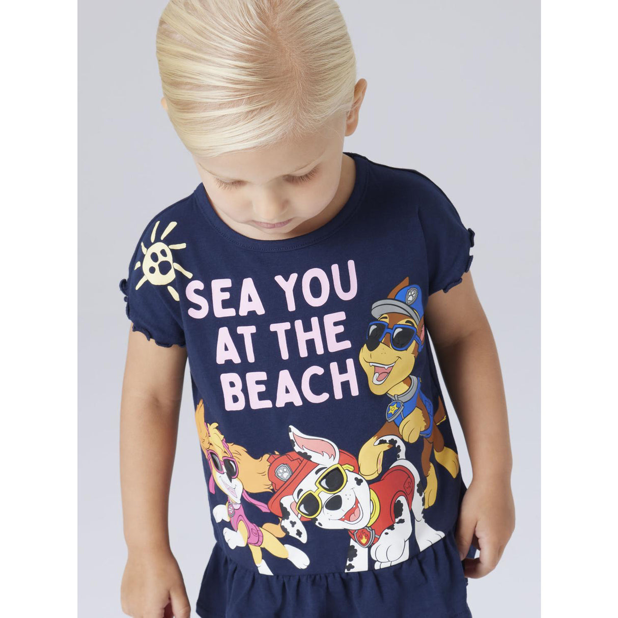 Name It Navy Blazer Nmfmina Paw Ss Top Cplg