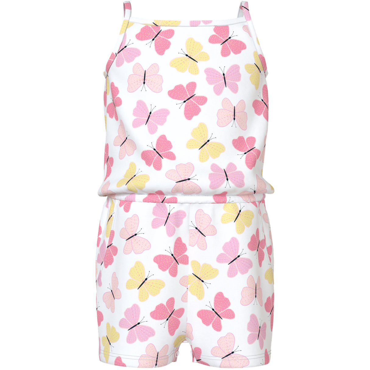 Name It Bright White Pink Butterfly Nmfvigga Strap Suit