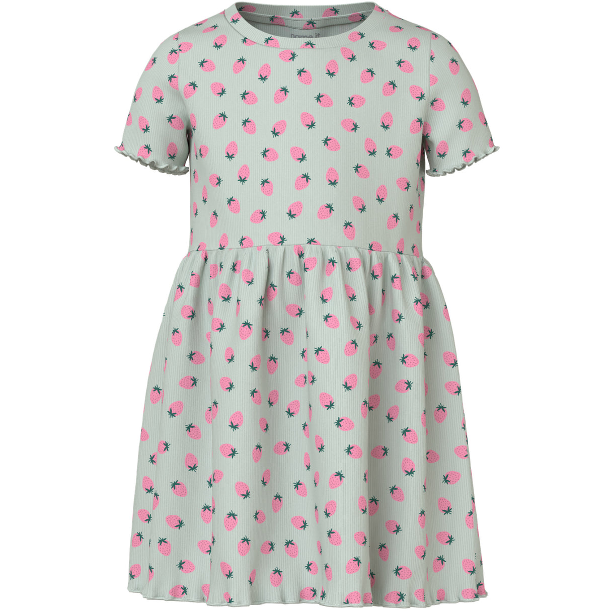 Name It Pale Aqua Strawberries Nmfvemma Ss Aop Dress