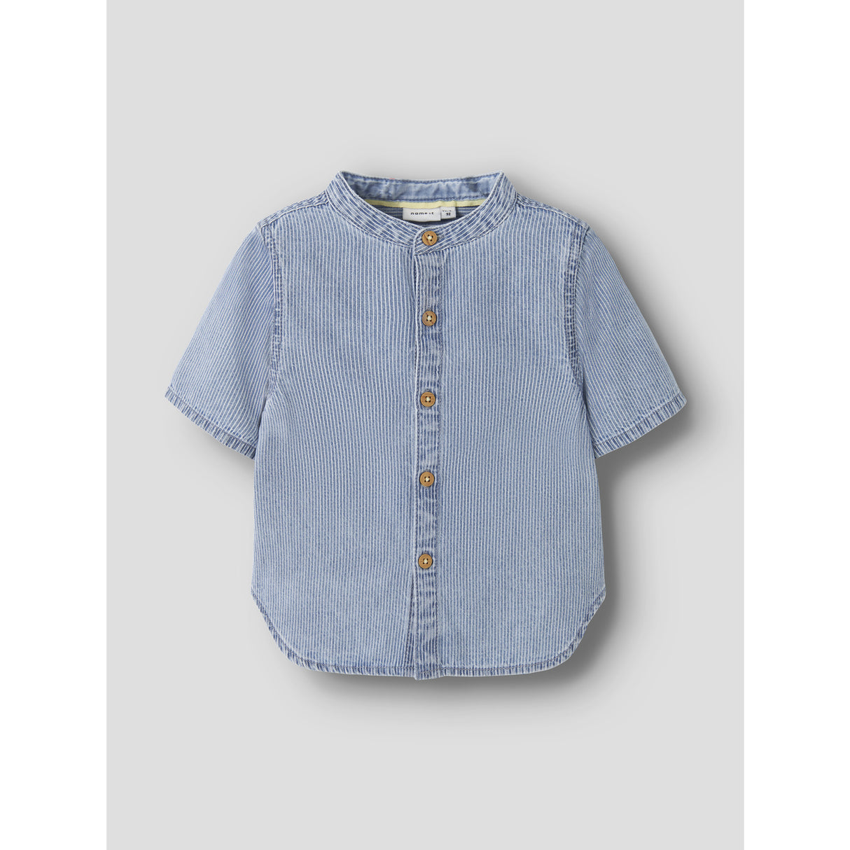 Name It Light Blue Denim Nmmhans Stripe Dnm Ss Shirt 1910-Ip H