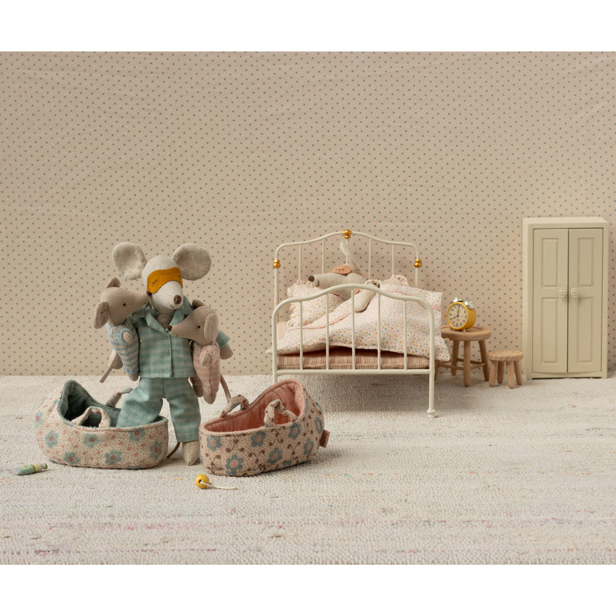 Maileg Babymus I Babylift - Blå