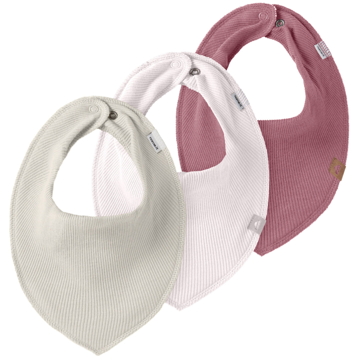 Name It Almond Milk Nbfyvette 3P Rib Scarf Bib