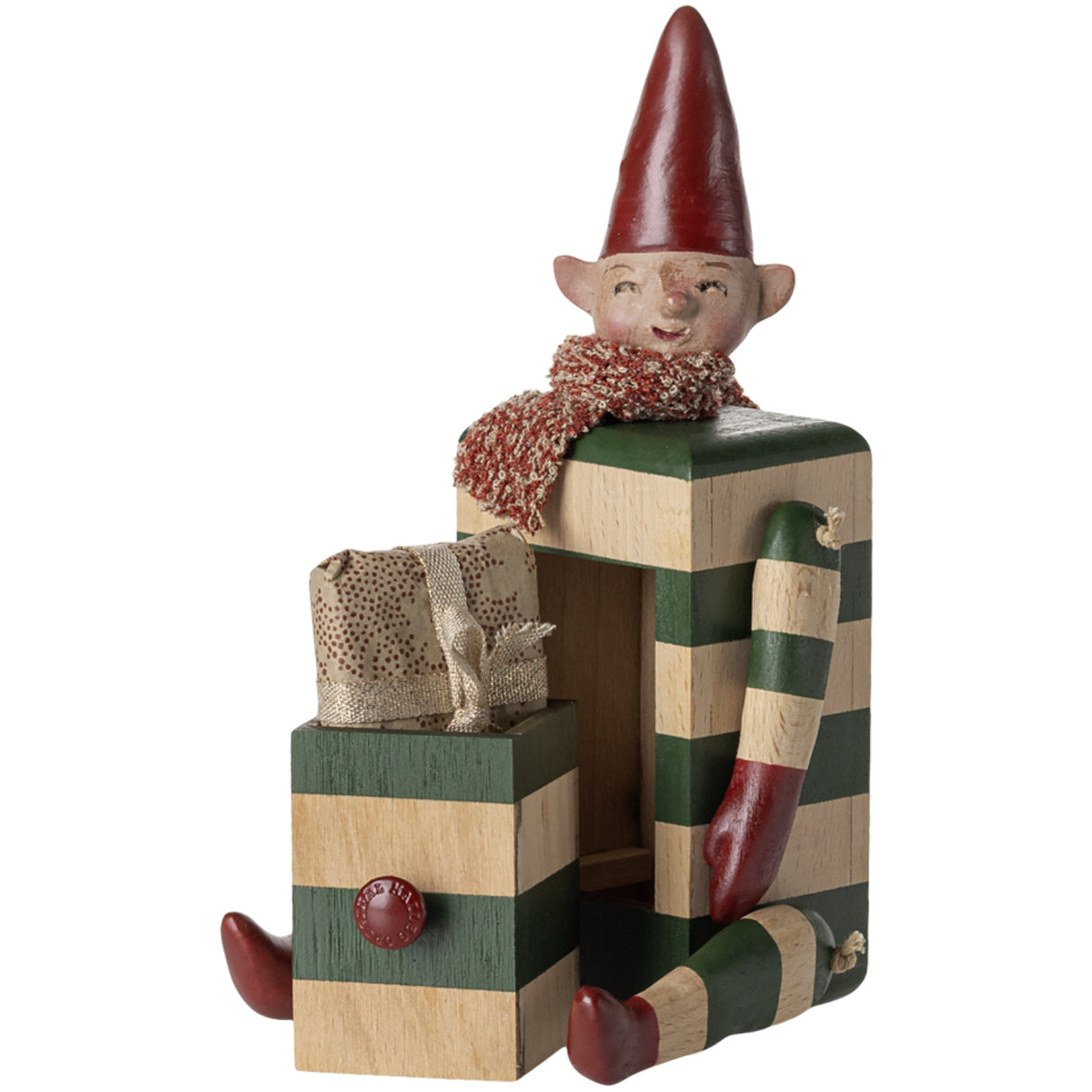 Maileg Nisse Med Skuffe, Grøn