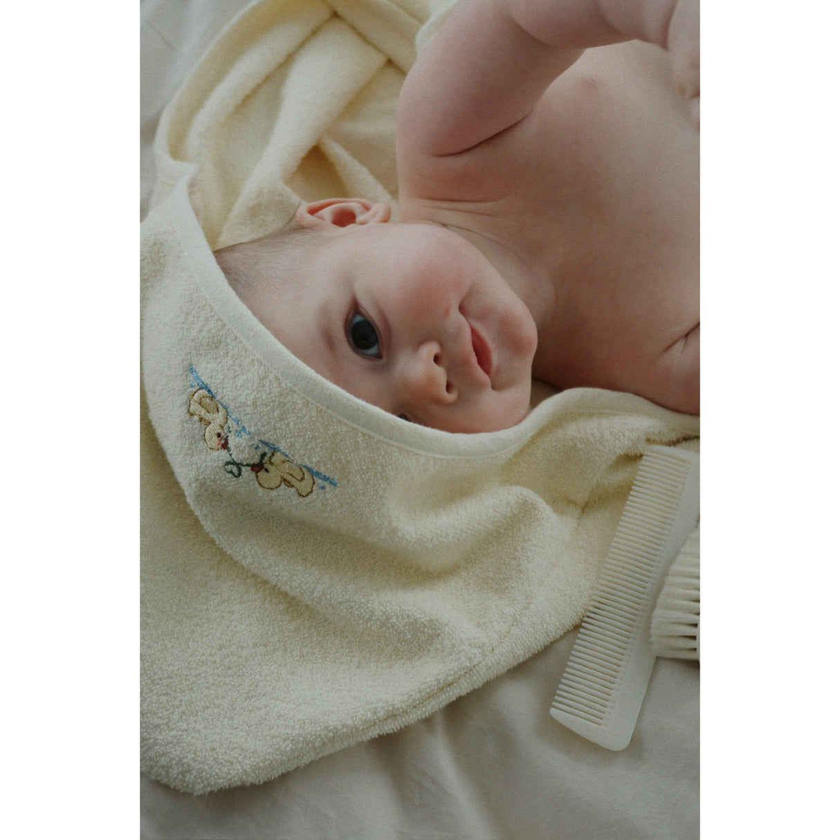 Konges Sløjd Antique White Figo Baby Towel GOTS