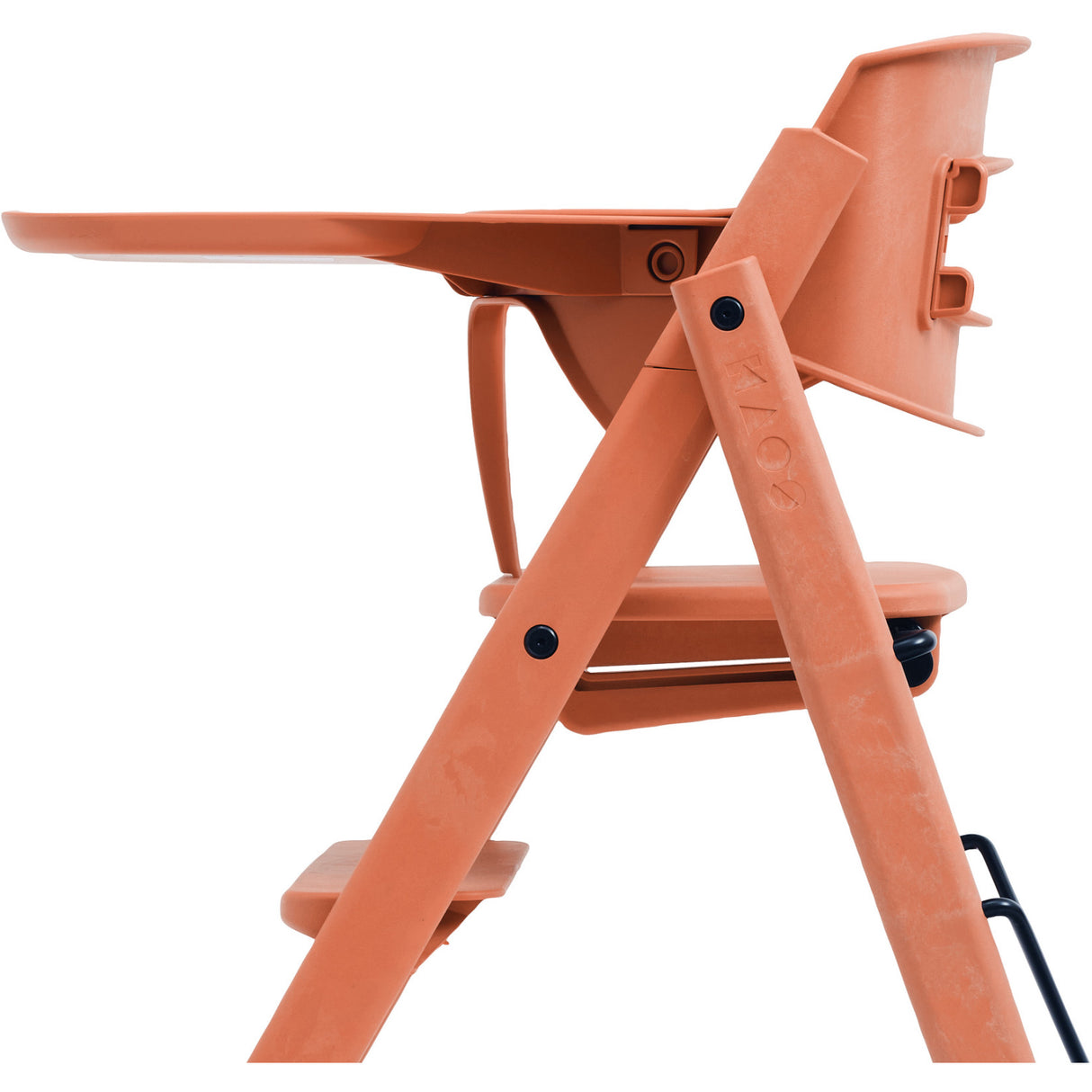 KAOS Terracotta Pink Klapp High Chair Recycled With KLAPP® Safety Rail & Tray Bundle
