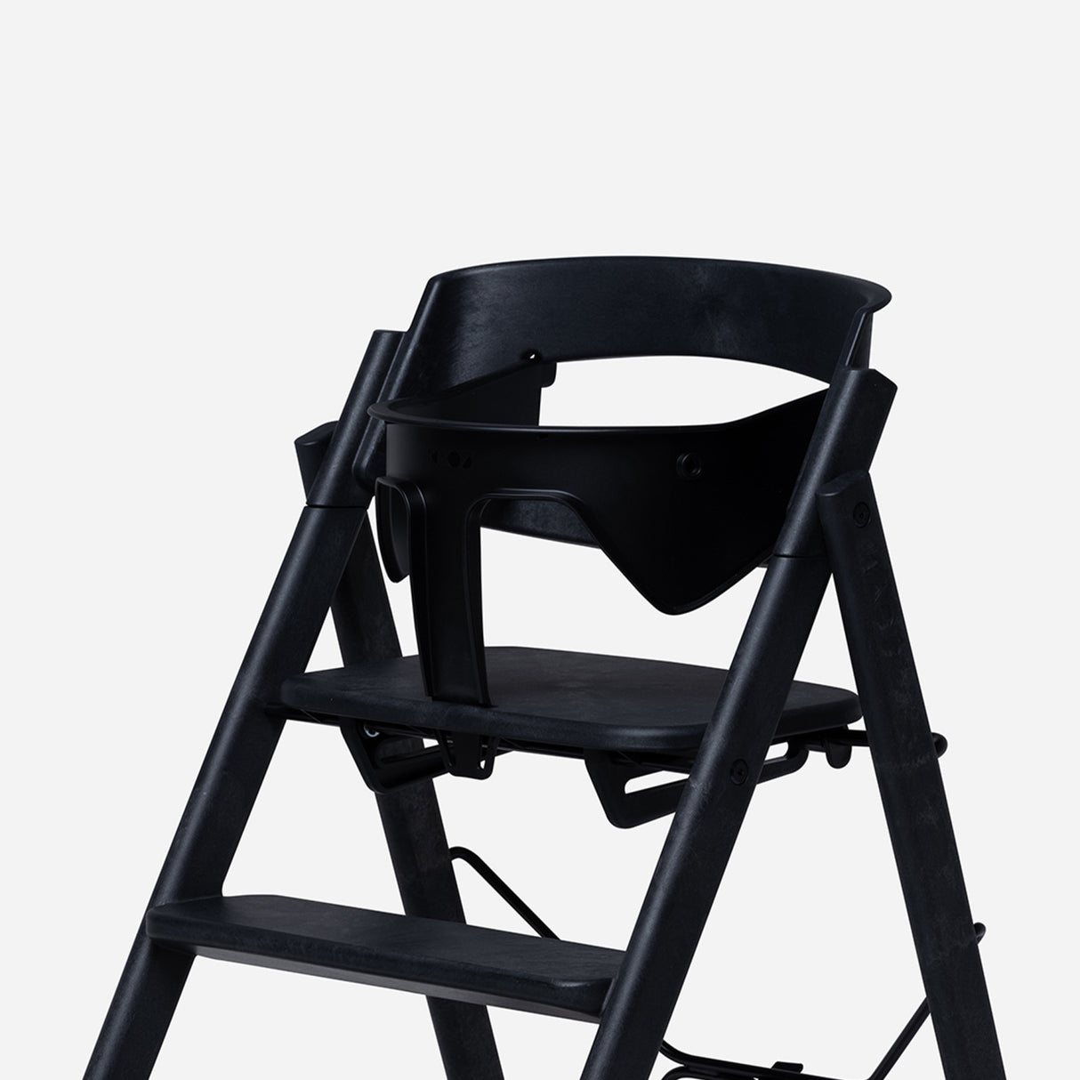 KAOS Charcoal Black Klapp High Chair Recycled With KLAPP® Safety Rail & Tray Bundle