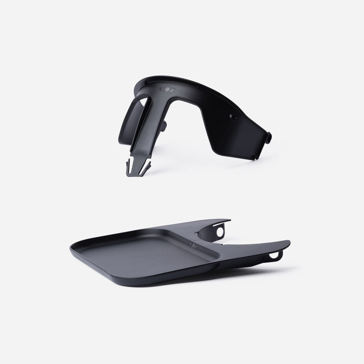 KAOS Charcoal Black Klapp High Chair Recycled With KLAPP® Safety Rail & Tray Bundle