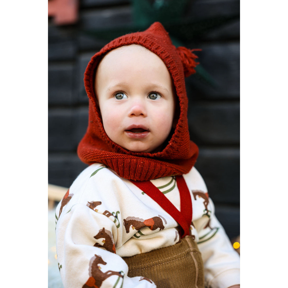 Silly Silas Acorn Brown With Maple Leaf Footed Tights Christmas Edition