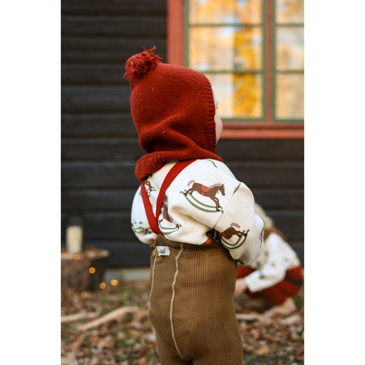 Silly Silas Acorn Brown With Maple Leaf Footed Tights Christmas Edition