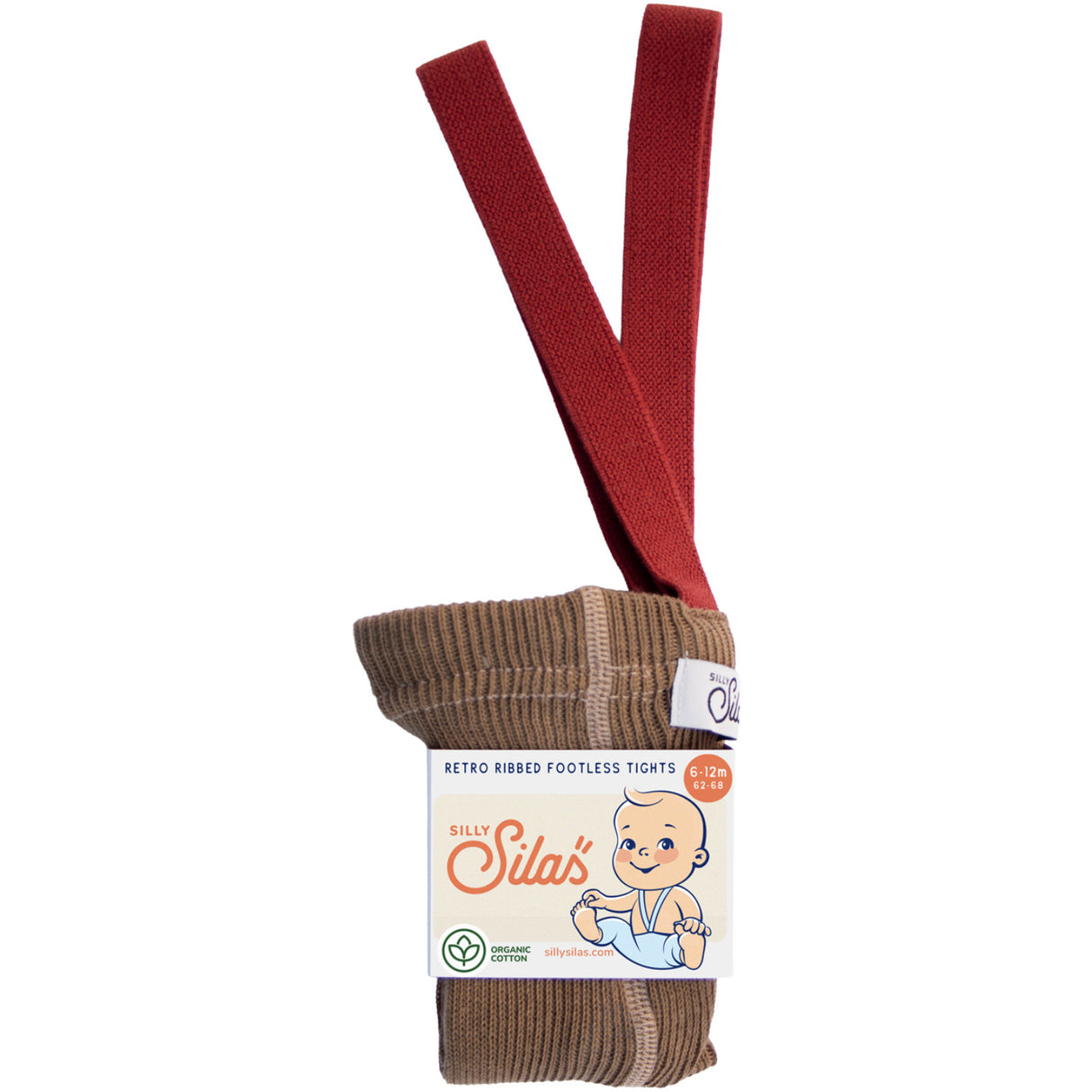 Silly Silas Acorn Brown With Maple Leaf Footless Tights Christmas Edition