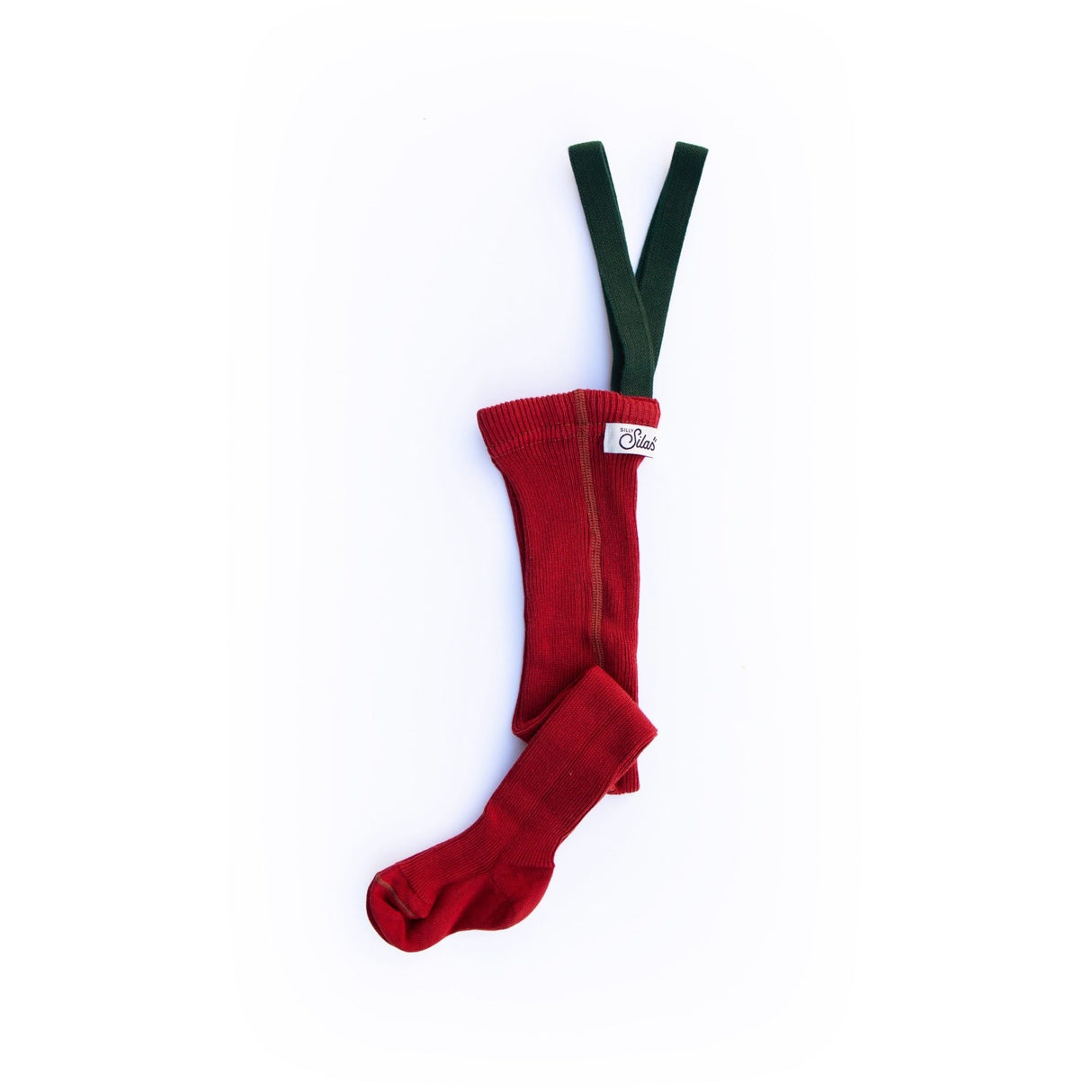 Silly Silas Maple Leaf With Dark Forest Green Footed Tights Christmas Edition