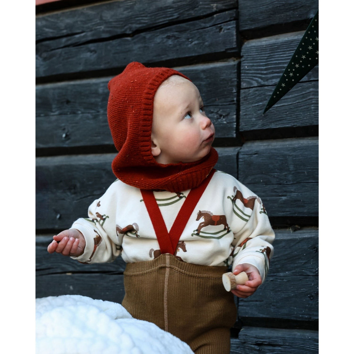 Silly Silas Acorn Brown With Maple Leaf Footed Tights Christmas Edition