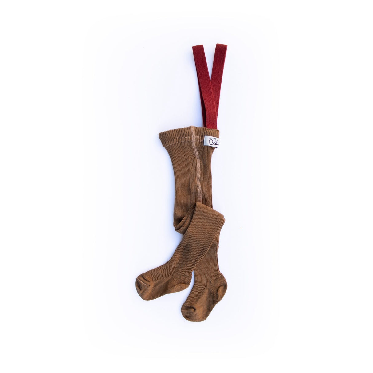 Silly Silas Acorn Brown With Maple Leaf Footed Tights Christmas Edition