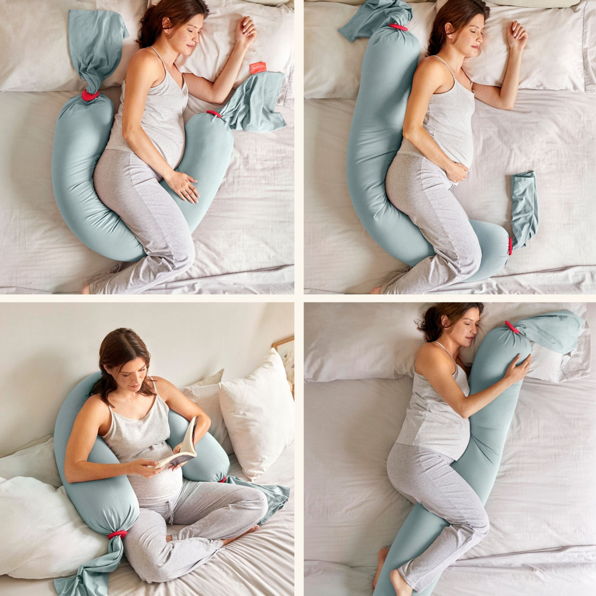 bbhugme Eucalyptus/Coral Pregnancy Pillow