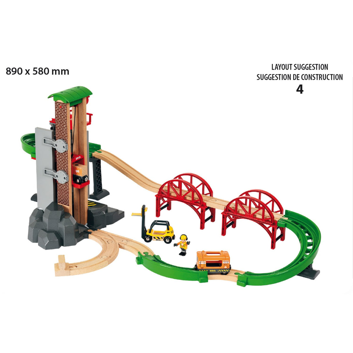 BRIO® 33887 Togbane, Løft & Læs Med Lagerbygning