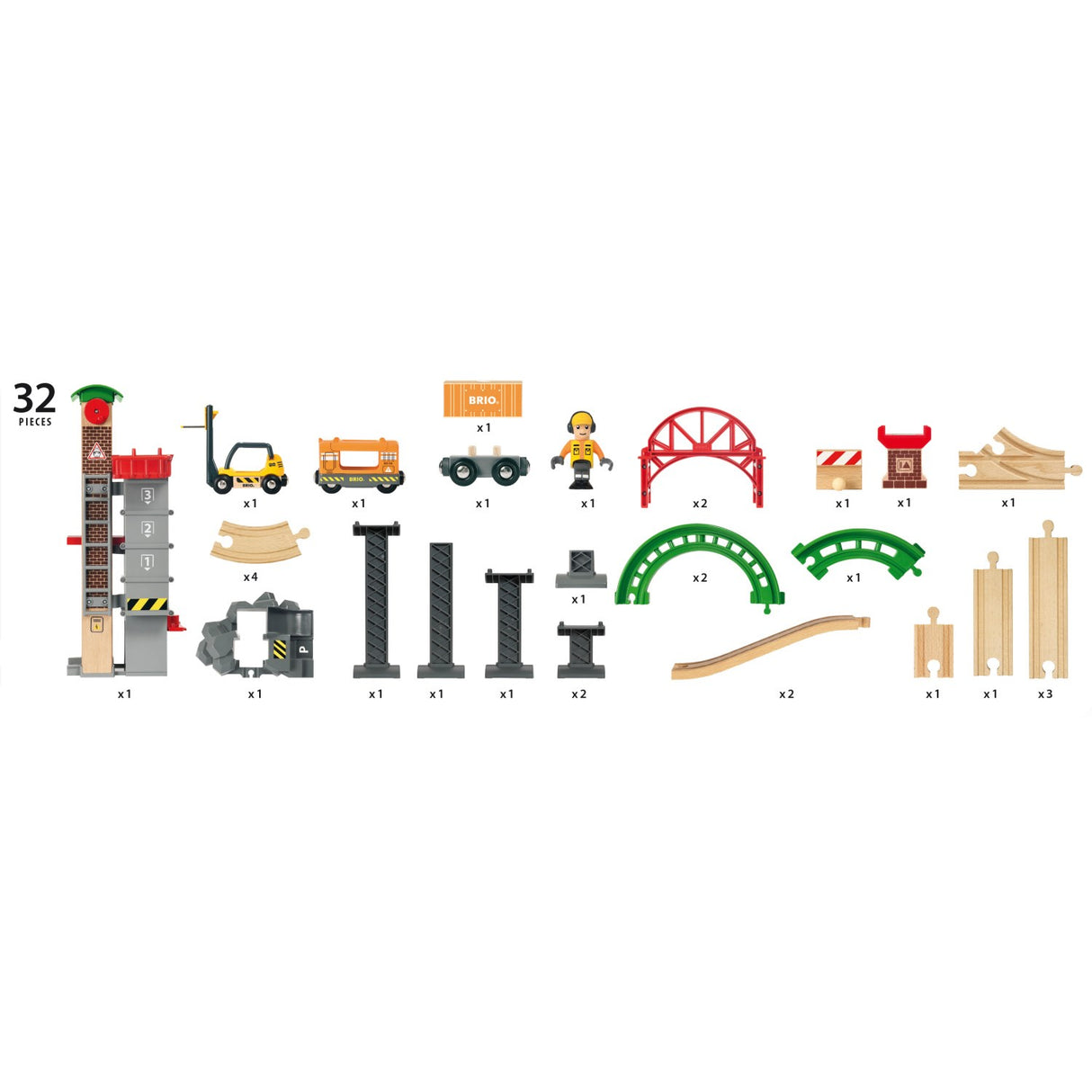 BRIO® 33887 Togbane, Løft & Læs Med Lagerbygning