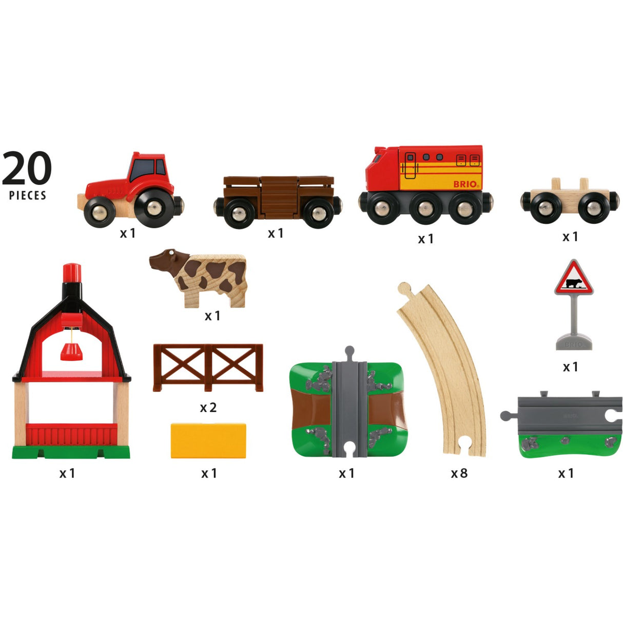 BRIO® 33719 Togbane, Bondegård-på-landet, Sæt