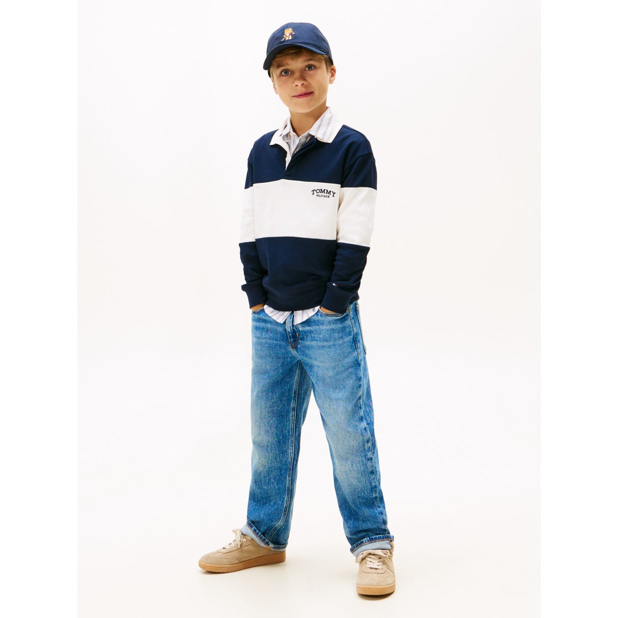 Tommy Hilfiger Dark Night Navy Colourblock Colourblock Polo Ls