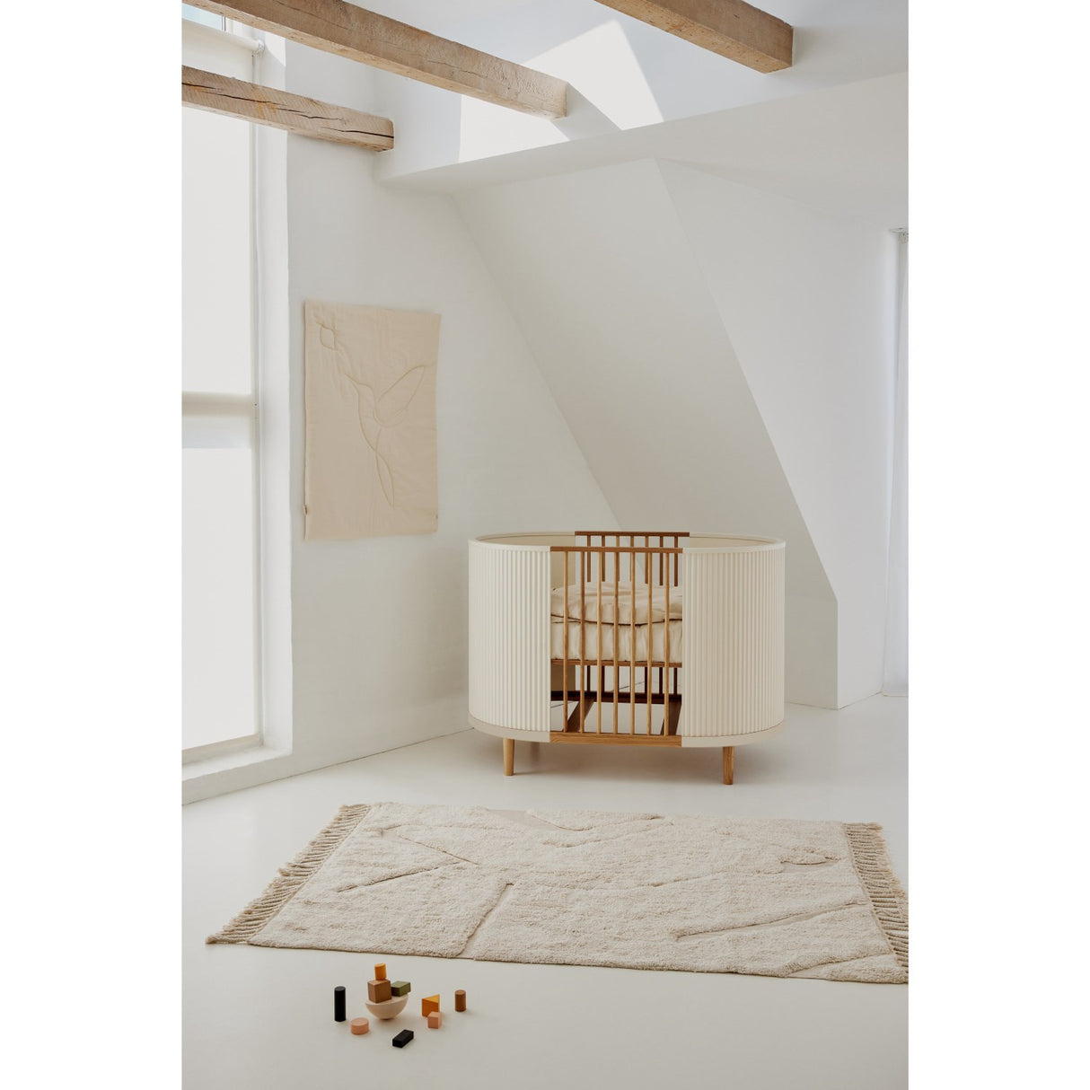KAS Kopenhagen Cream Oak Kai Baby Cot
