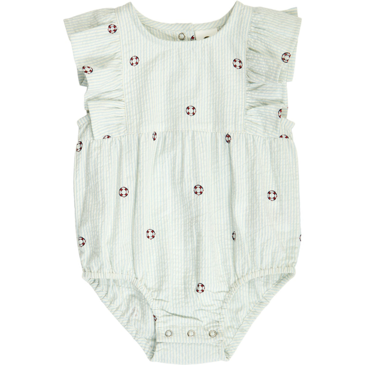Müsli Tofu/ Ocean/ Mineral Red Seersucker Stripe Frill S/S Body