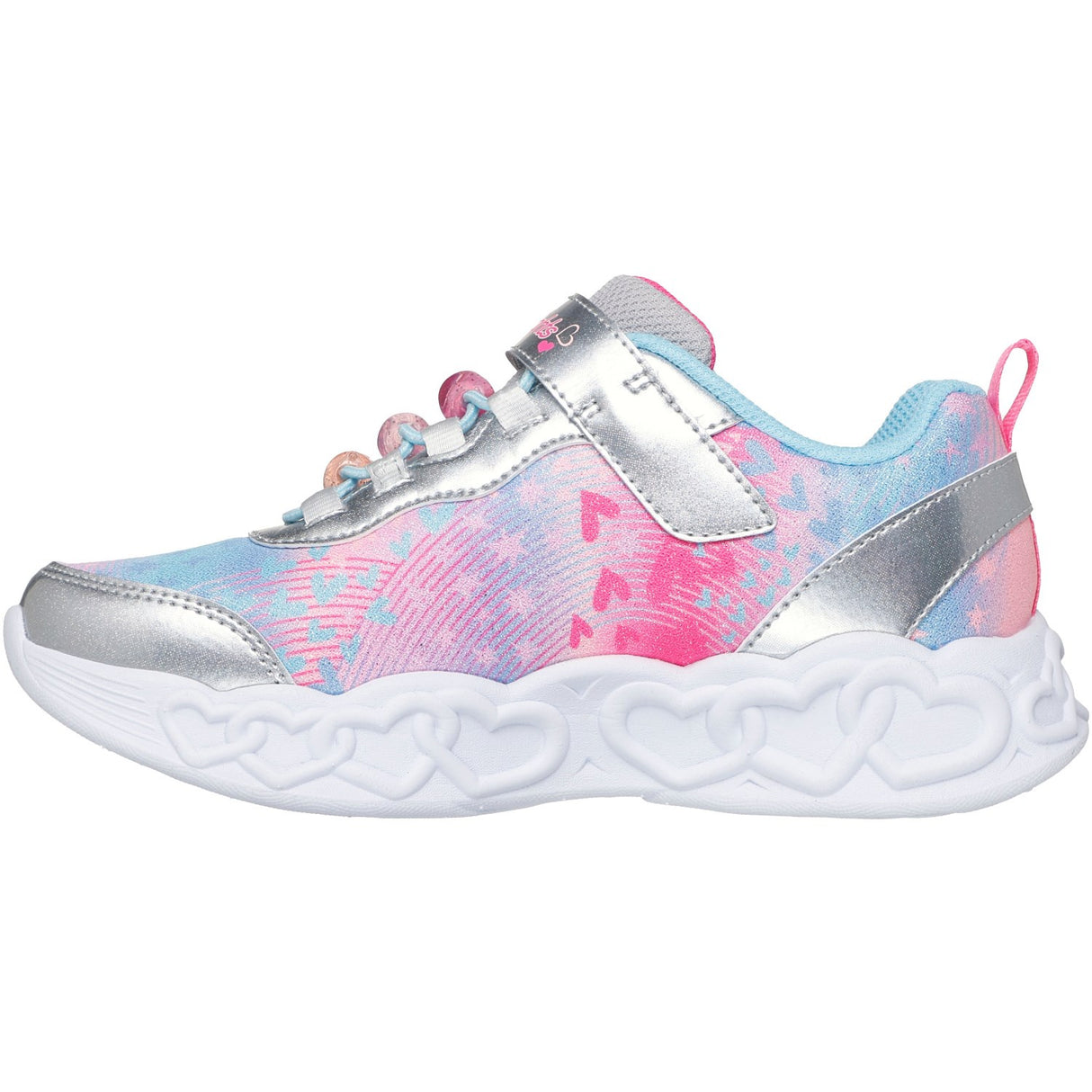 Skechers Silver Infinite Heart Lights - Heart Jewels