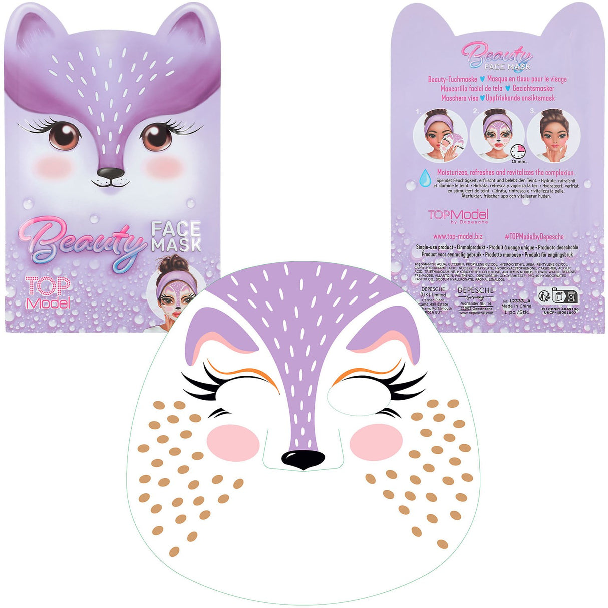 TOPModel Beauty & Me Face Mask Animal Motive Assorted