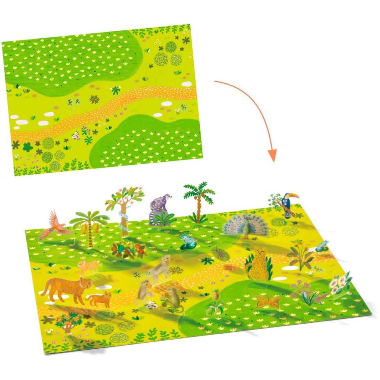 Djeco Creative Standing Stickers, Animal