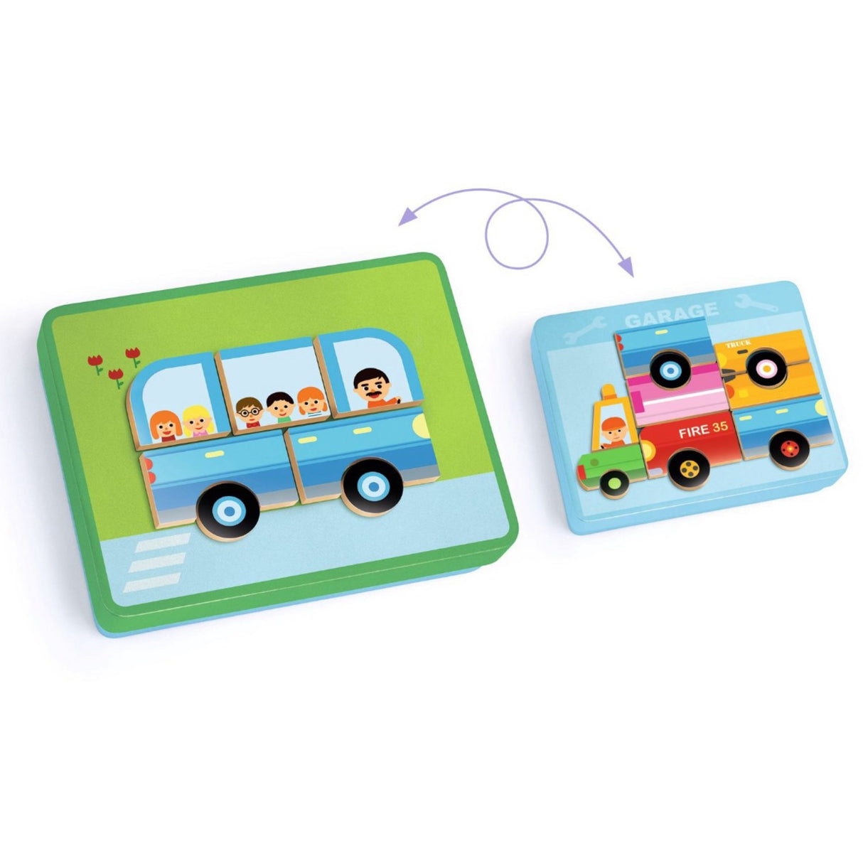 Djeco Inzebox Magnet Leg, Vehicles