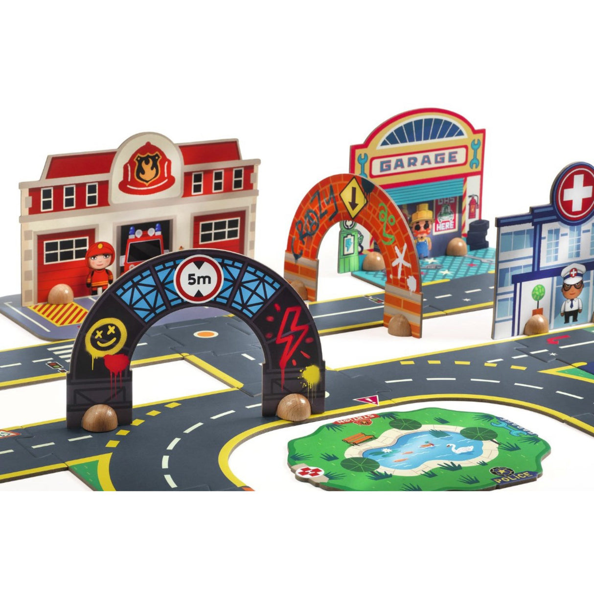 Djeco Crazy Motors, Road Puzzle City, 33 Pieces