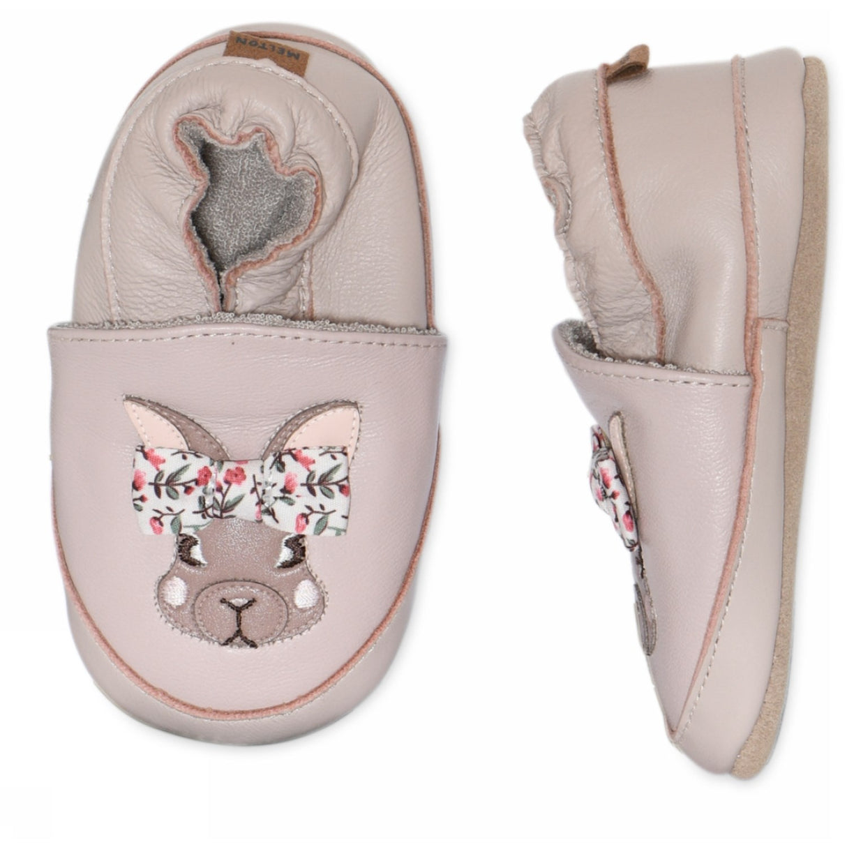 MELTON Rose Dust Bunny Leather Slippers