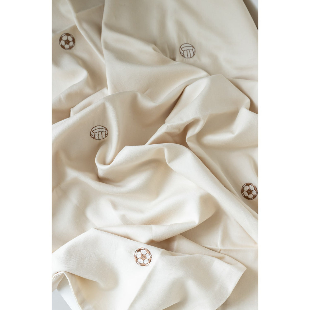 KAS Kopenhagen Cream Soccer Embroidered Bedding